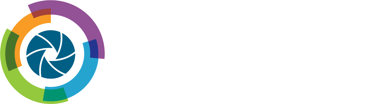 Lawrence Production & Media logo — horizontal reversed white