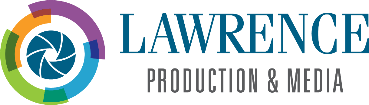 Lawrence Production & Media logo — horizontal full color